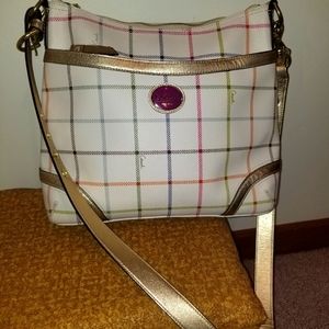 Coach Leather White Plaid Bag